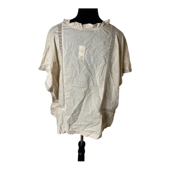 Gap Cream/Tan Embroidered Blouse Size XXL NWT - Picture 3 of 9